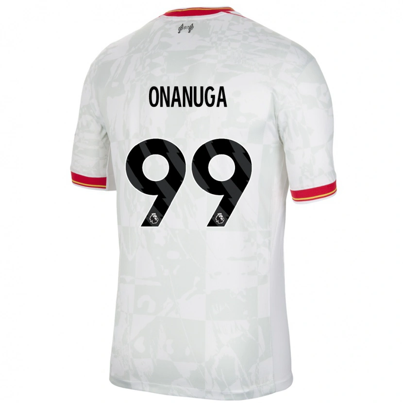 Danxen Enfant Maillot Fola Onanuga #99 Blanc Rouge Noir Troisieme 2024/25 T-Shirt