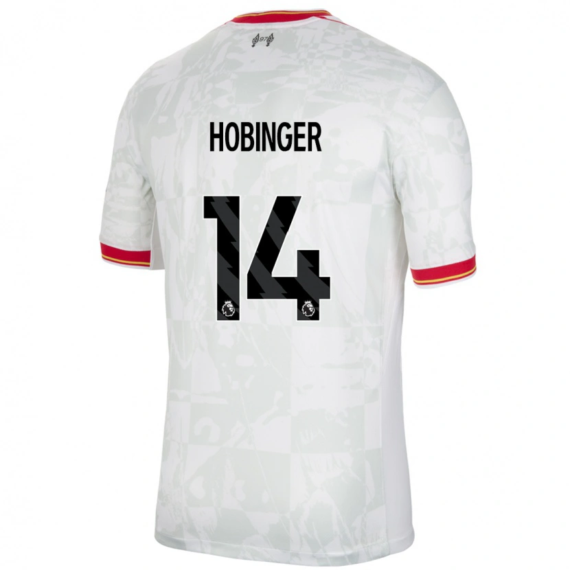 Danxen Enfant Maillot Marie Höbinger #14 Blanc Rouge Noir Troisieme 2024/25 T-Shirt