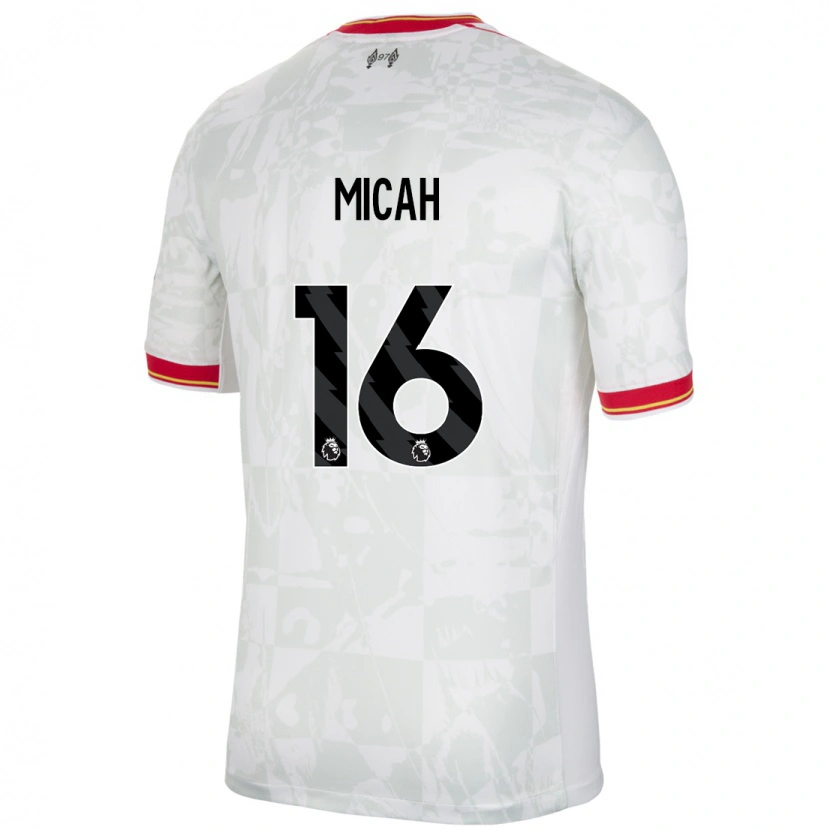 Danxen Enfant Maillot Teagan Micah #16 Blanc Rouge Noir Troisieme 2024/25 T-Shirt