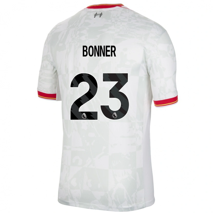 Danxen Enfant Maillot Gemma Bonner #23 Blanc Rouge Noir Troisieme 2024/25 T-Shirt