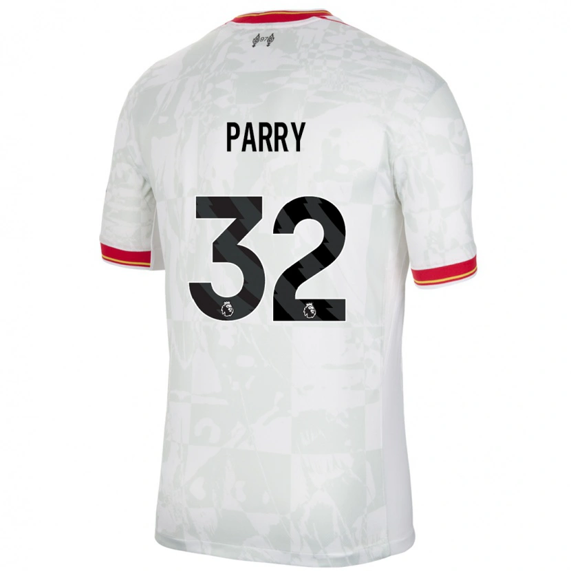 Danxen Enfant Maillot Lucy Parry #32 Blanc Rouge Noir Troisieme 2024/25 T-Shirt