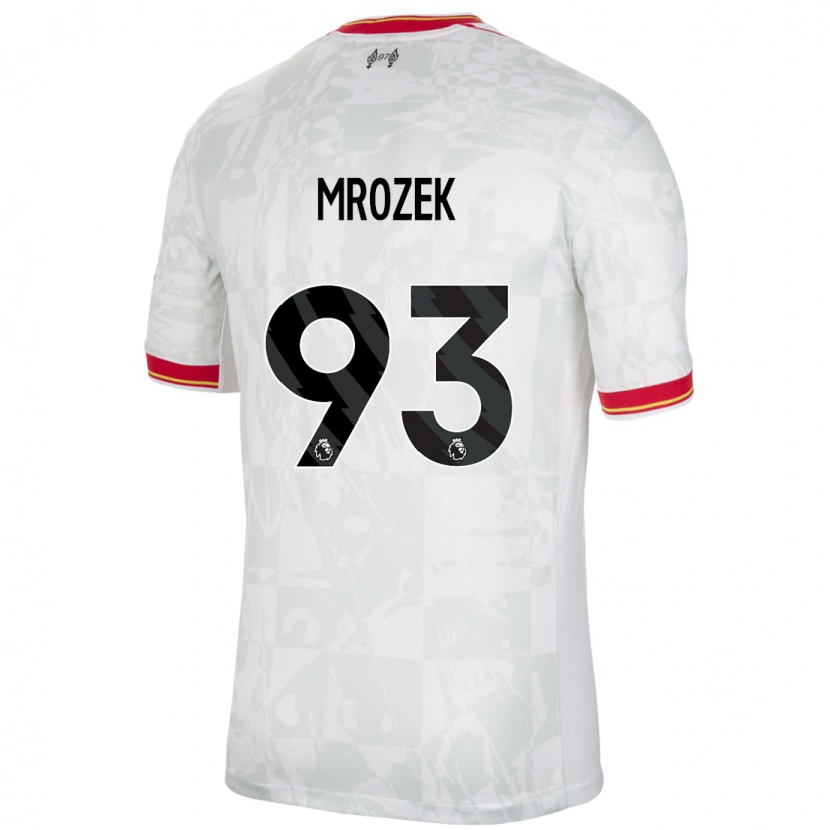 Danxen Enfant Maillot Fabian Mrozek #93 Blanc Rouge Noir Troisieme 2024/25 T-Shirt