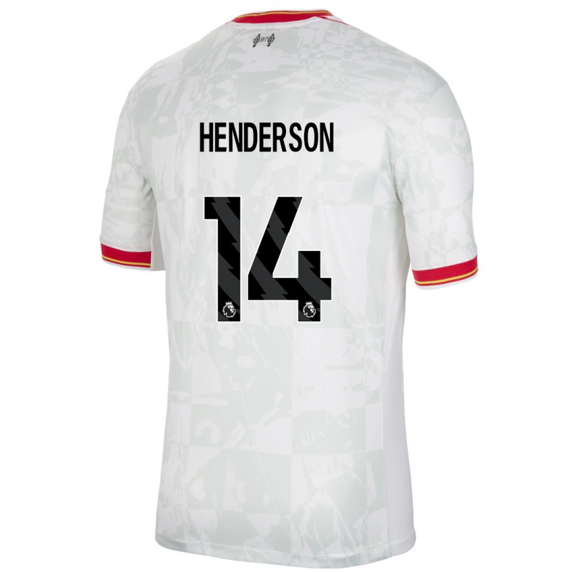 Danxen Enfant Maillot Henderson #14 Blanc Rouge Noir Troisieme 2024/25 T-Shirt