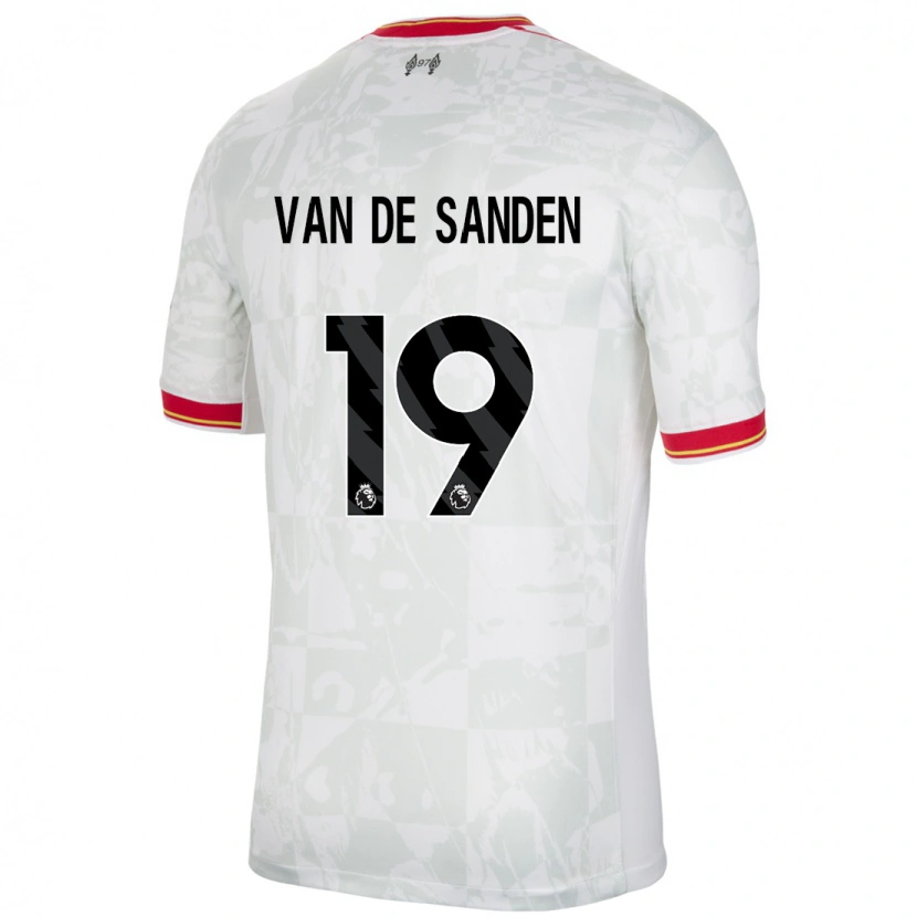 Danxen Enfant Maillot Shanice Van De Sanden #19 Blanc Rouge Noir Troisieme 2024/25 T-Shirt