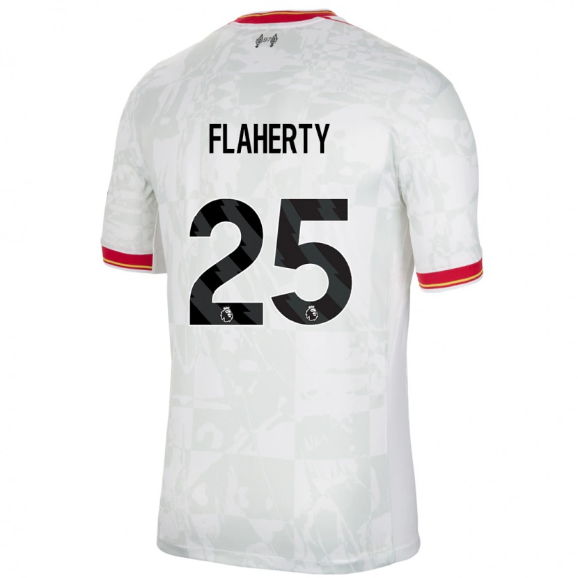 Danxen Enfant Maillot Gilly Flaherty #25 Blanc Rouge Noir Troisieme 2024/25 T-Shirt