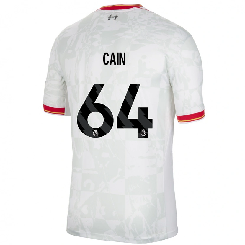 Danxen Enfant Maillot Jake Cain #64 Blanc Rouge Noir Troisieme 2024/25 T-Shirt