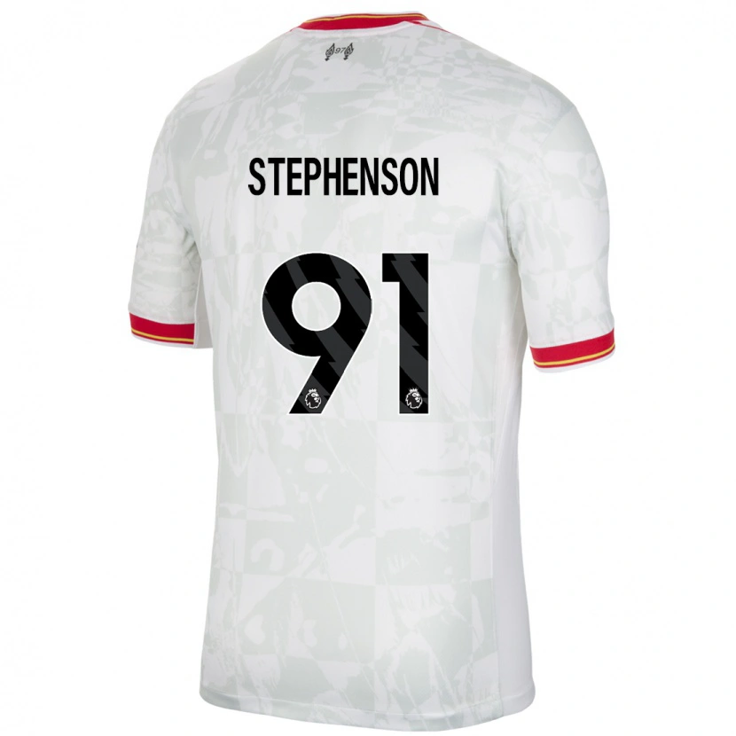 Danxen Enfant Maillot Luca Stephenson #91 Blanc Rouge Noir Troisieme 2024/25 T-Shirt