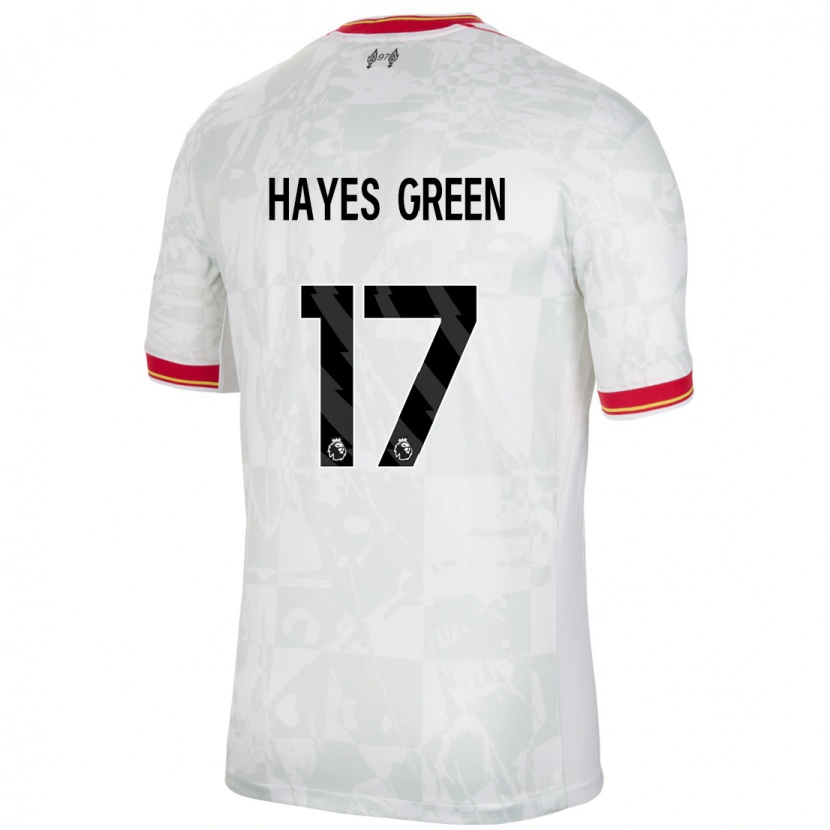 Danxen Enfant Maillot Charlie Hayes-Green #17 Blanc Rouge Noir Troisieme 2024/25 T-Shirt