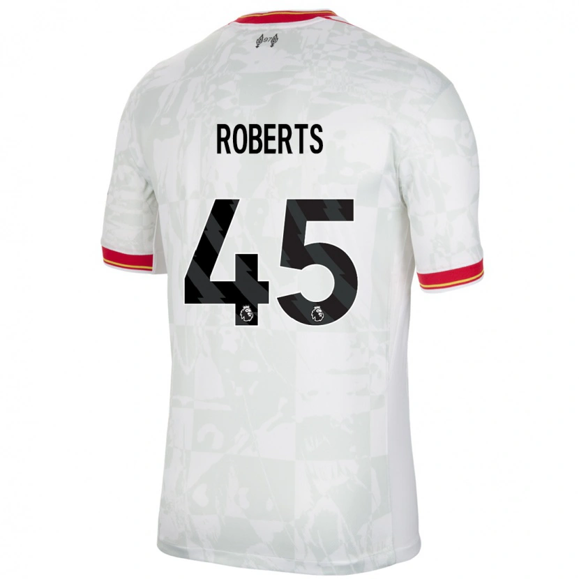 Danxen Enfant Maillot Iwan Roberts #45 Blanc Rouge Noir Troisieme 2024/25 T-Shirt