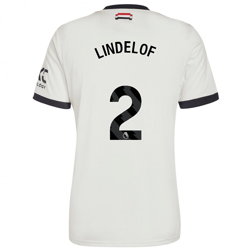 Danxen Enfant Maillot Victor Lindelöf #2 Blanc Cassé Troisieme 2024/25 T-Shirt