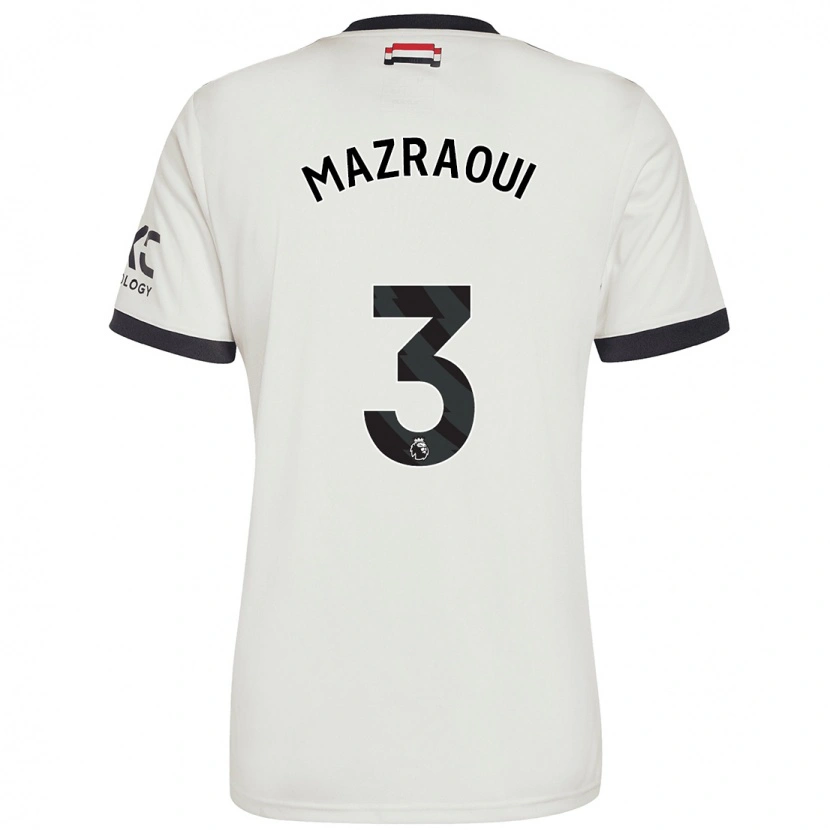 Danxen Enfant Maillot Noussair Mazraoui #3 Blanc Cassé Troisieme 2024/25 T-Shirt