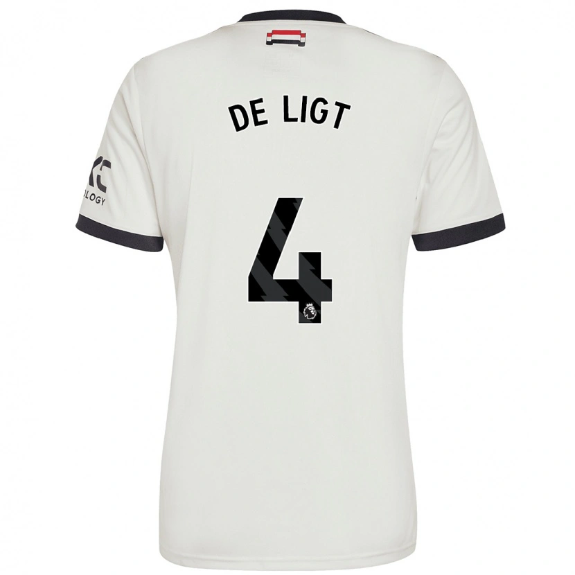 Danxen Enfant Maillot Matthijs De Ligt #4 Blanc Cassé Troisieme 2024/25 T-Shirt