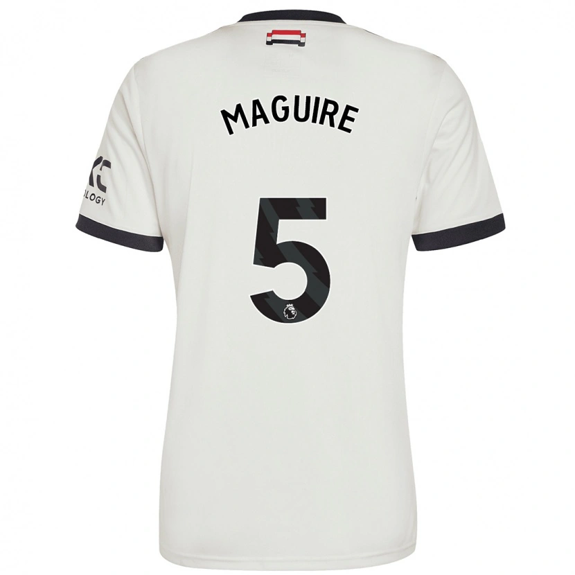 Danxen Enfant Maillot Harry Maguire #5 Blanc Cassé Troisieme 2024/25 T-Shirt