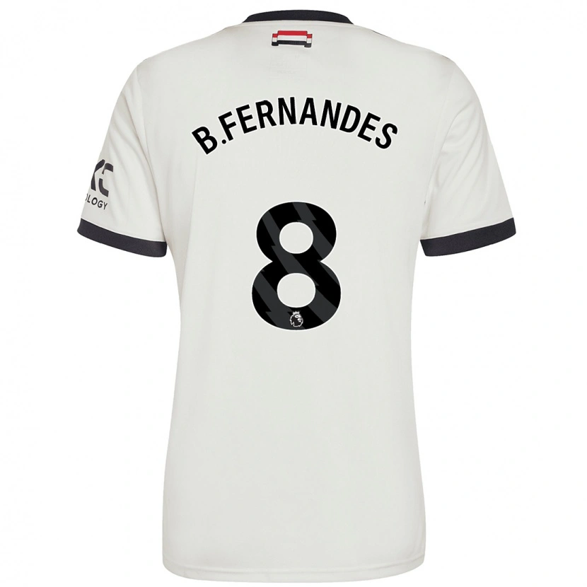 Danxen Enfant Maillot Bruno Fernandes #8 Blanc Cassé Troisieme 2024/25 T-Shirt