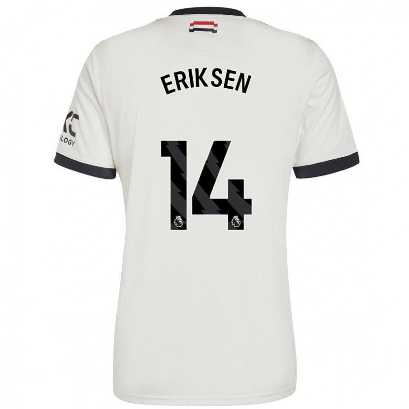 Danxen Enfant Maillot Christian Eriksen #14 Blanc Cassé Troisieme 2024/25 T-Shirt