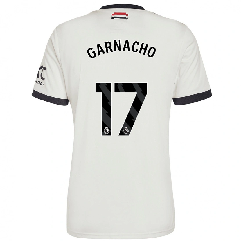 Danxen Enfant Maillot Alejandro Garnacho #17 Blanc Cassé Troisieme 2024/25 T-Shirt