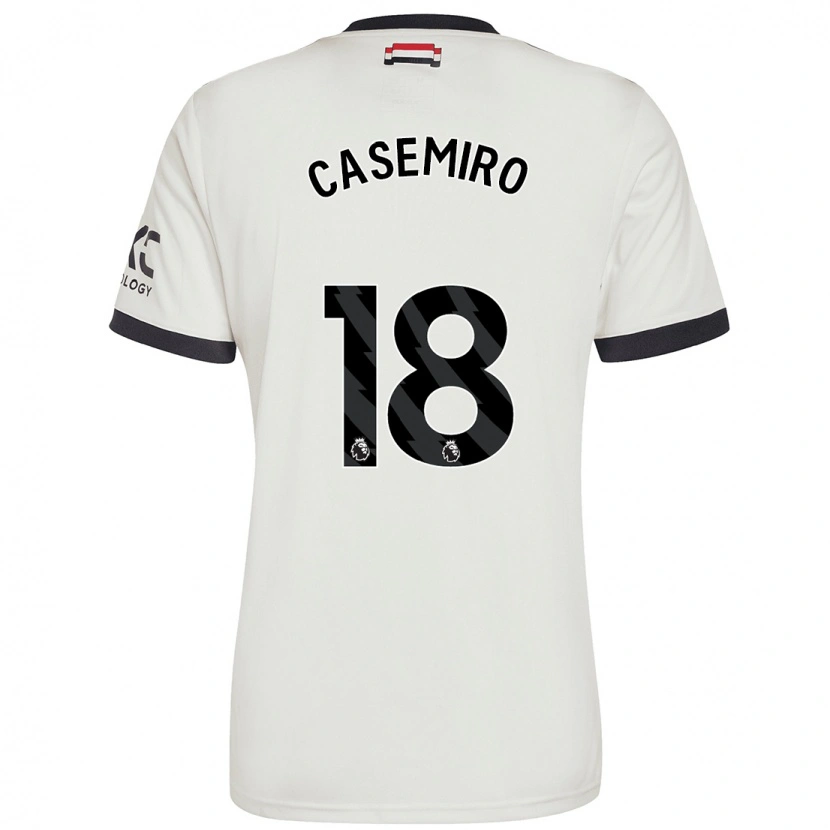 Danxen Enfant Maillot Casemiro #18 Blanc Cassé Troisieme 2024/25 T-Shirt