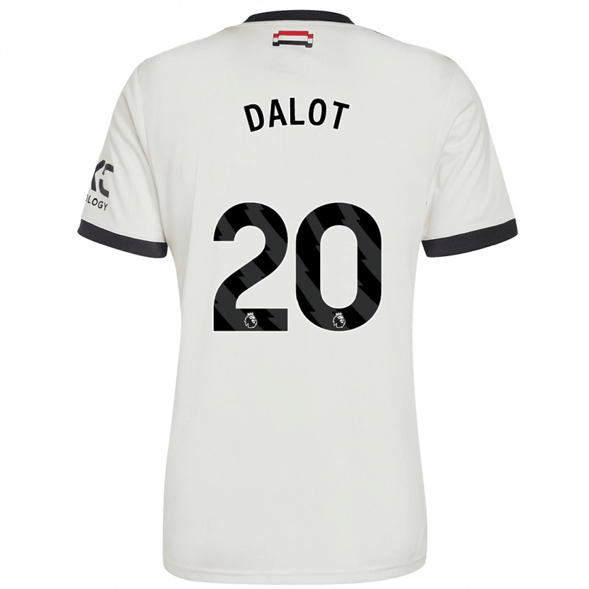 Danxen Enfant Maillot Diogo Dalot #20 Blanc Cassé Troisieme 2024/25 T-Shirt