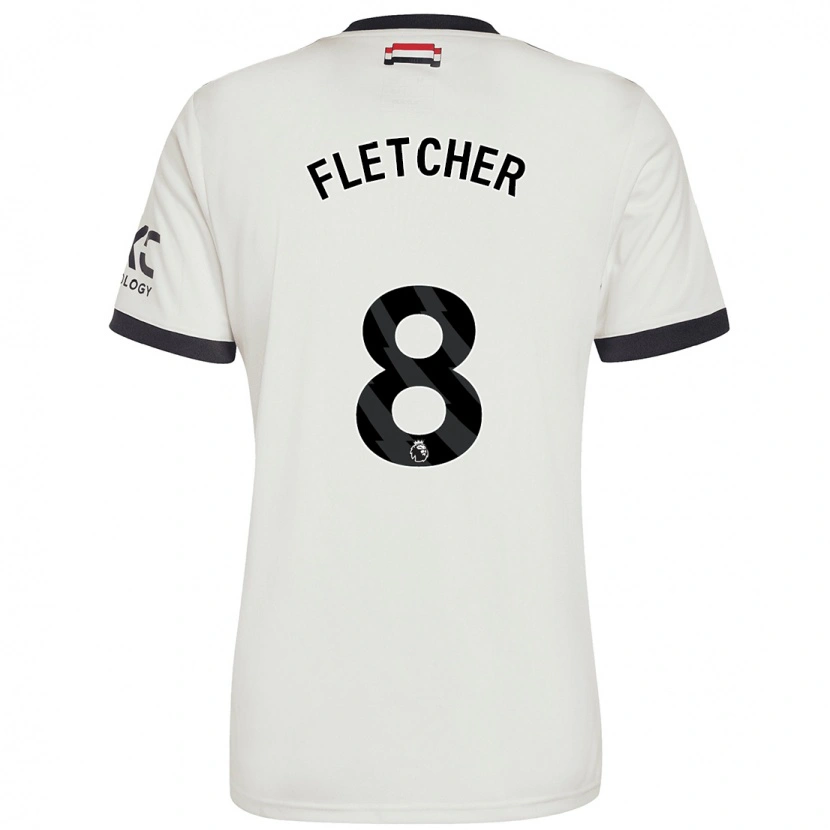 Danxen Enfant Maillot Tyler Fletcher #8 Blanc Cassé Troisieme 2024/25 T-Shirt