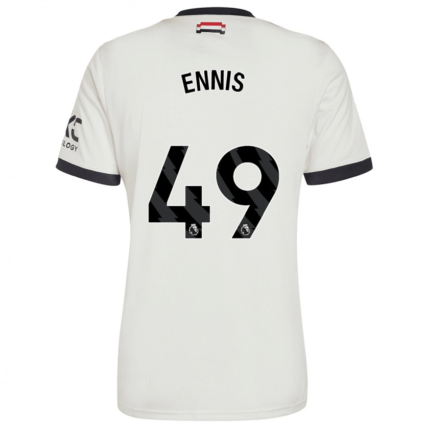 Danxen Enfant Maillot Ethan Ennis #49 Blanc Cassé Troisieme 2024/25 T-Shirt