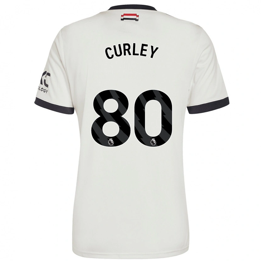 Danxen Enfant Maillot Ruben Curley #80 Blanc Cassé Troisieme 2024/25 T-Shirt