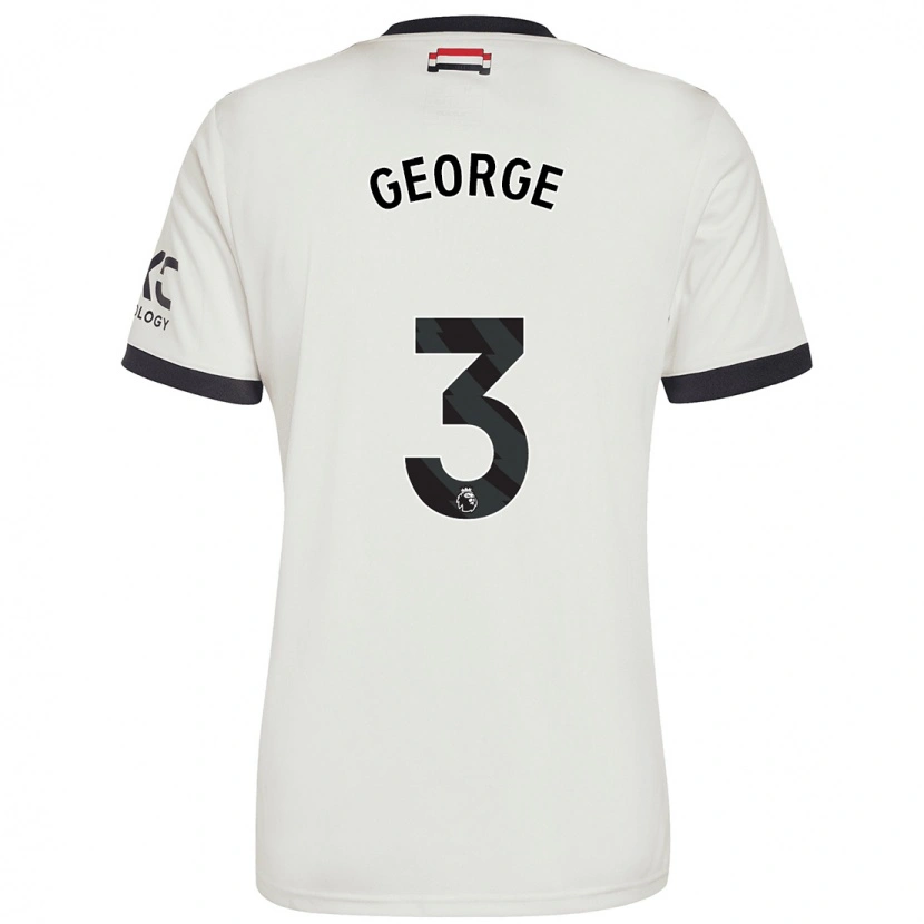 Danxen Enfant Maillot Gabby George #3 Blanc Cassé Troisieme 2024/25 T-Shirt