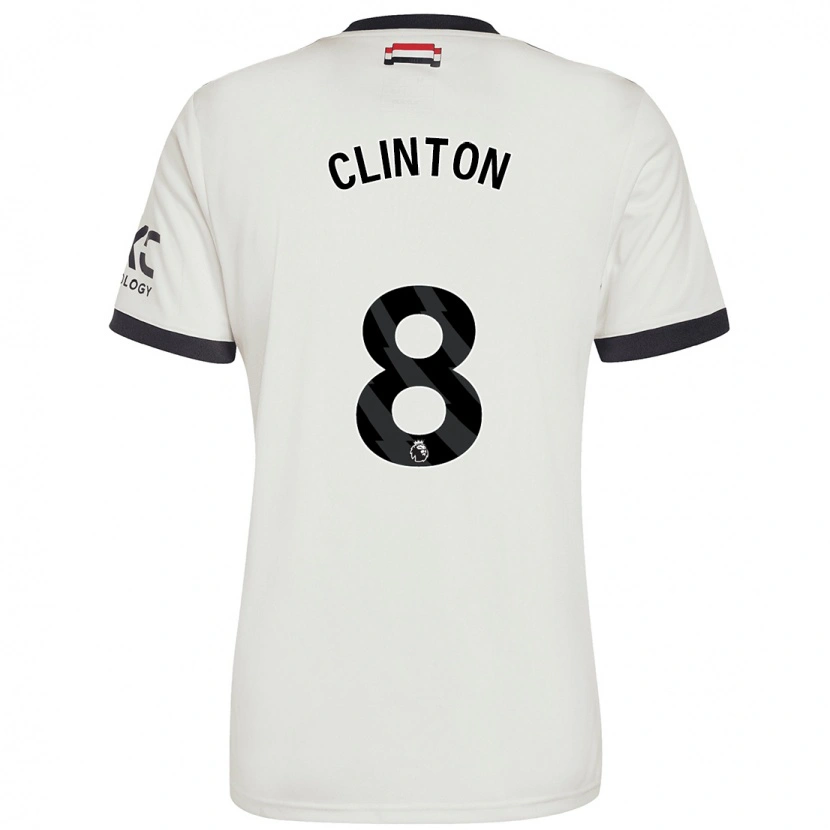 Danxen Enfant Maillot Grace Clinton #8 Blanc Cassé Troisieme 2024/25 T-Shirt