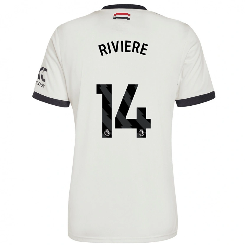 Danxen Enfant Maillot Jayde Riviere #14 Blanc Cassé Troisieme 2024/25 T-Shirt