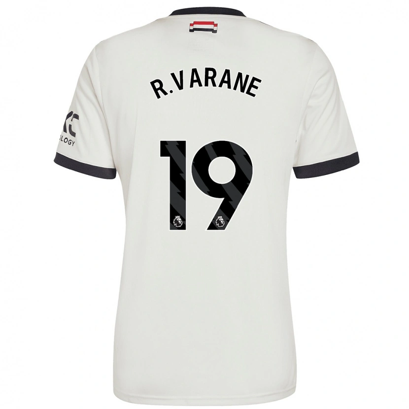 Danxen Enfant Maillot Raphaël Varane #19 Blanc Cassé Troisieme 2024/25 T-Shirt