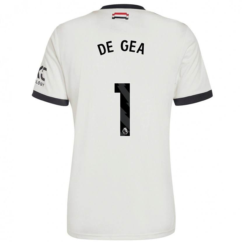 Danxen Enfant Maillot David De Gea #1 Blanc Cassé Troisieme 2024/25 T-Shirt