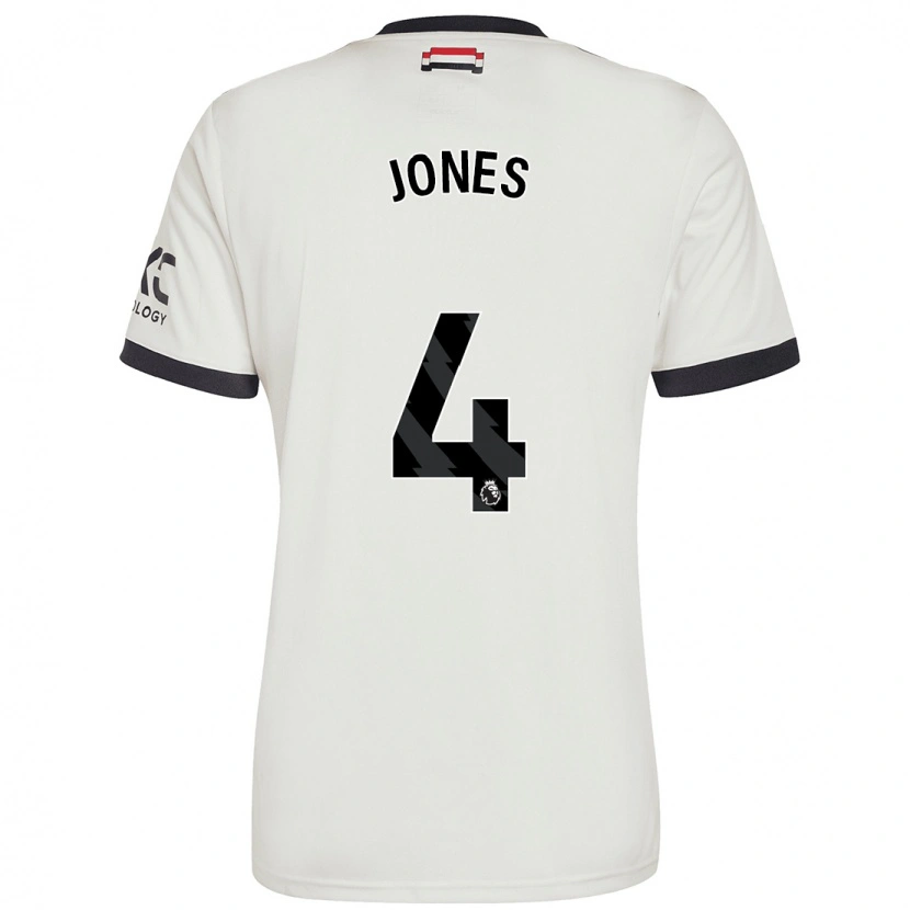 Danxen Enfant Maillot Phil Jones #4 Blanc Cassé Troisieme 2024/25 T-Shirt