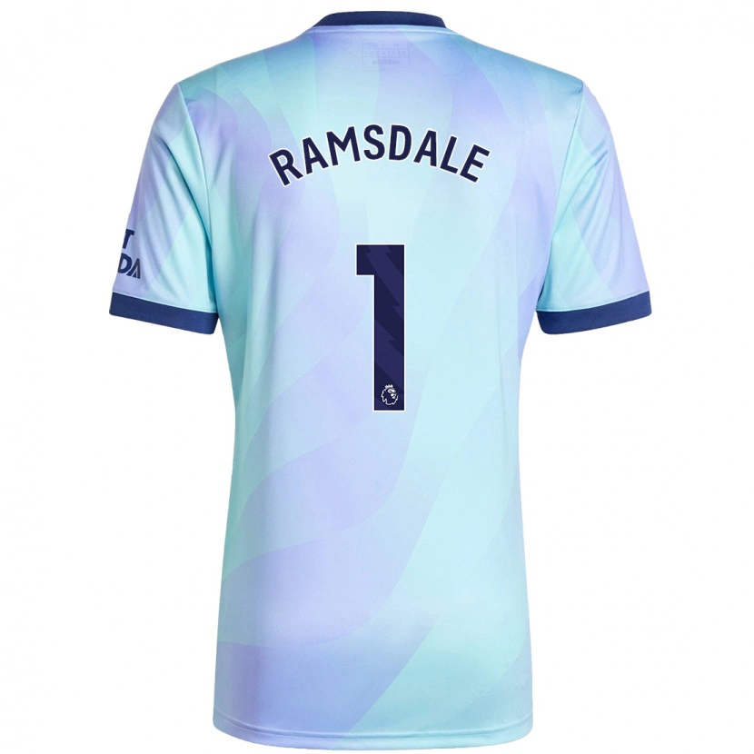 Danxen Enfant Maillot Aaron Ramsdale #1 Aqua Troisieme 2024/25 T-Shirt