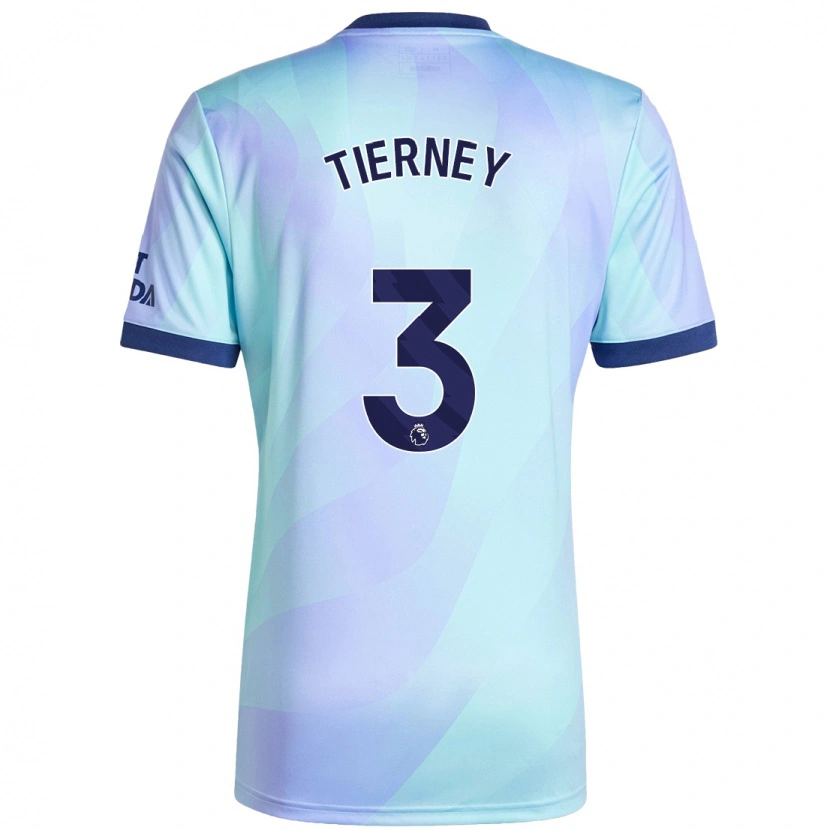 Danxen Enfant Maillot Kieran Tierney #3 Aqua Troisieme 2024/25 T-Shirt