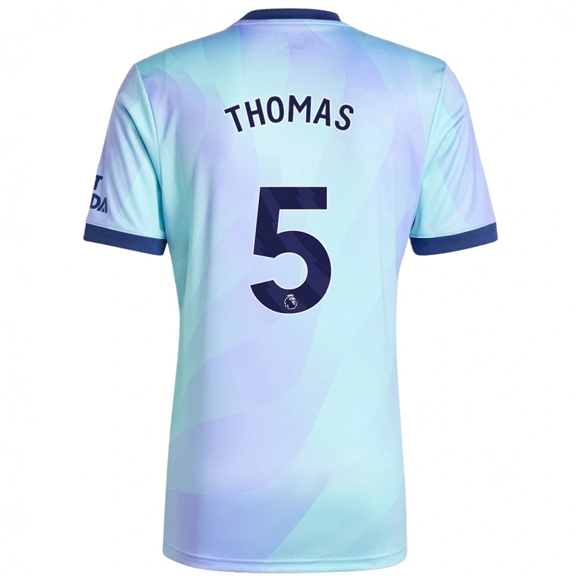 Danxen Enfant Maillot Thomas Partey #5 Aqua Troisieme 2024/25 T-Shirt