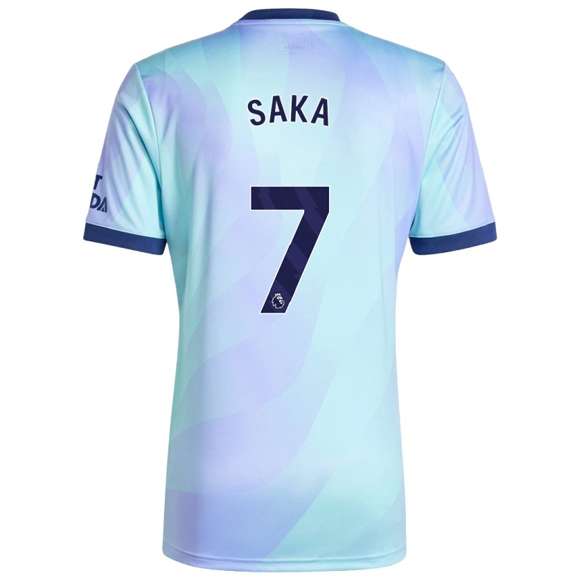 Danxen Enfant Maillot Bukayo Saka #7 Aqua Troisieme 2024/25 T-Shirt