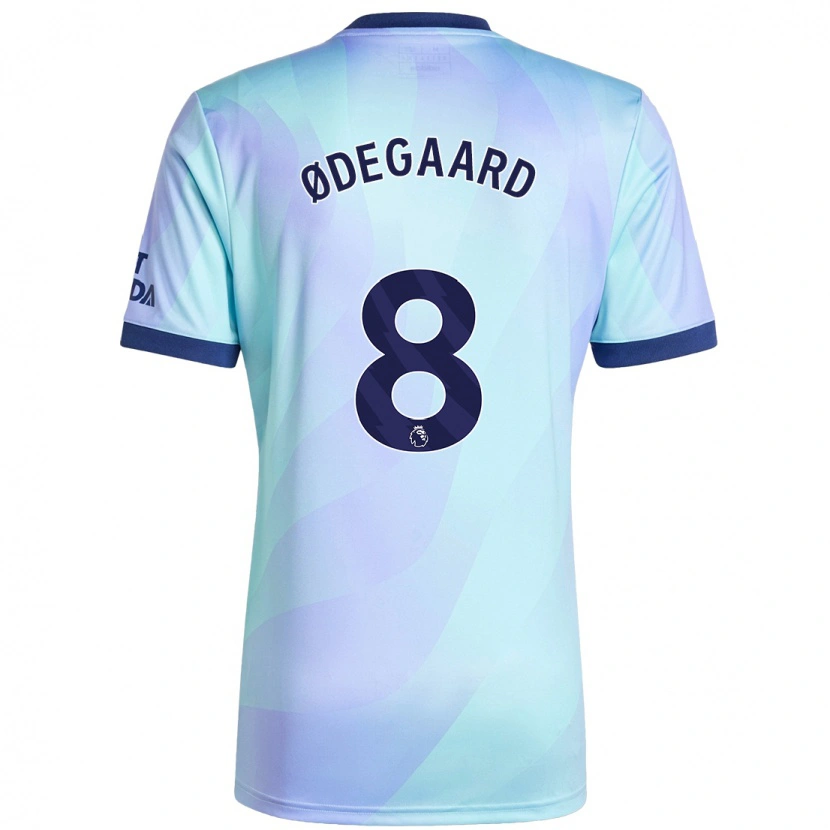 Danxen Enfant Maillot Martin Ødegaard #8 Aqua Troisieme 2024/25 T-Shirt