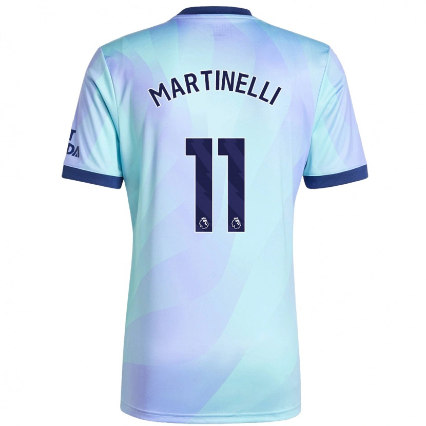 Danxen Enfant Maillot Gabriel Martinelli #11 Aqua Troisieme 2024/25 T-Shirt