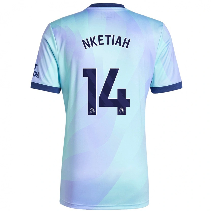 Danxen Enfant Maillot Eddie Nketiah #14 Aqua Troisieme 2024/25 T-Shirt