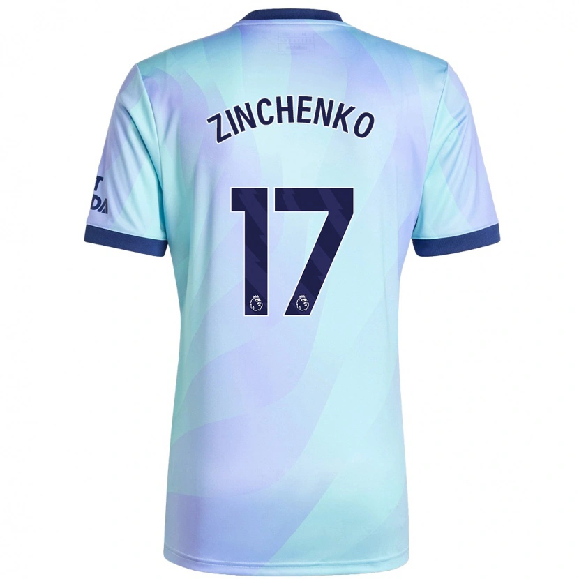 Danxen Enfant Maillot Oleksandr Zinchenko #17 Aqua Troisieme 2024/25 T-Shirt