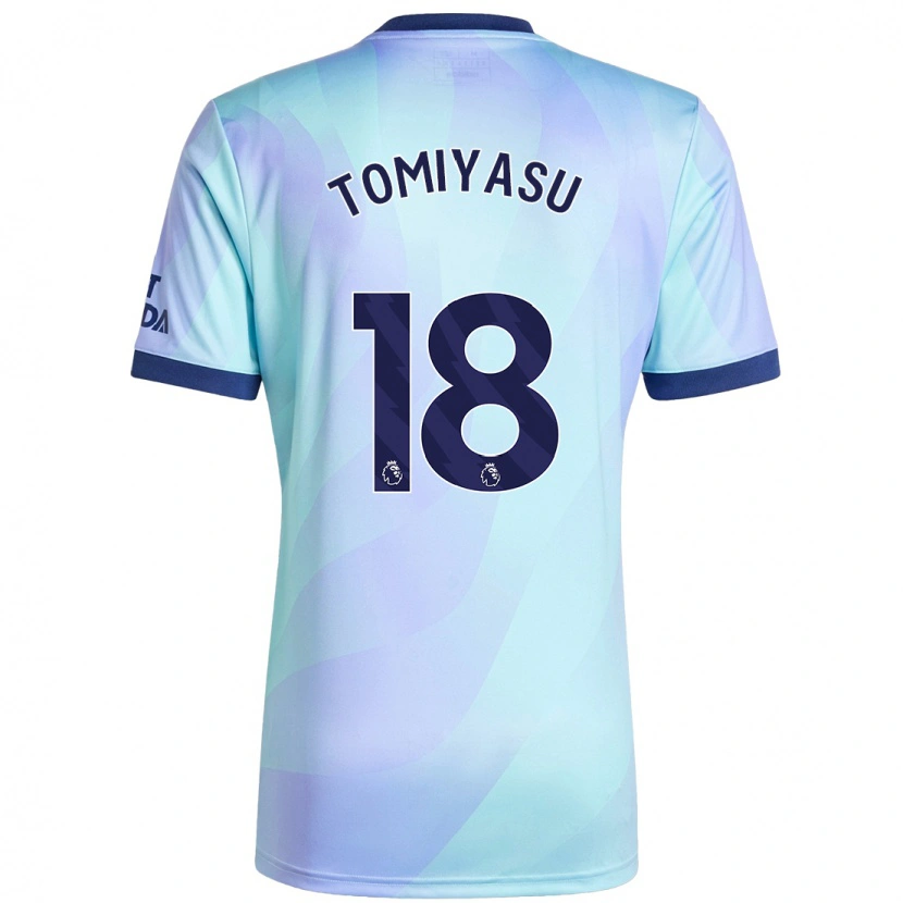 Danxen Enfant Maillot Takehiro Tomiyasu #18 Aqua Troisieme 2024/25 T-Shirt