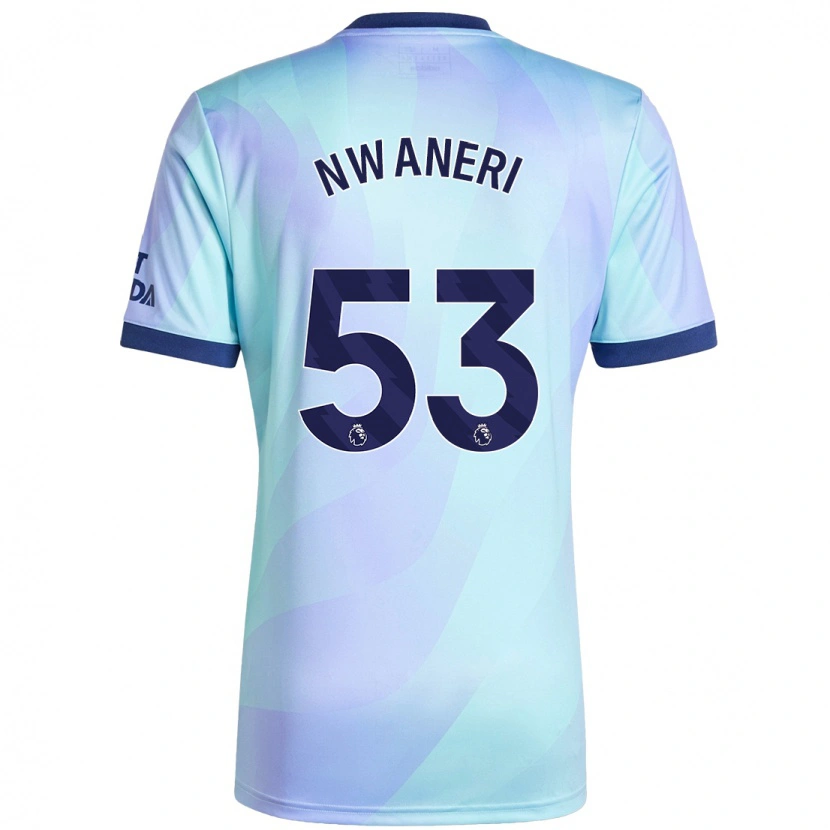 Danxen Enfant Maillot Ethan Nwaneri #53 Aqua Troisieme 2024/25 T-Shirt