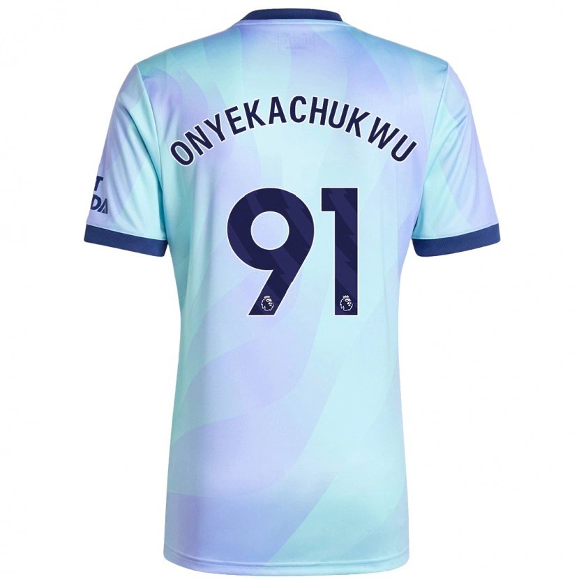 Danxen Enfant Maillot Samuel Onyekachukwu #91 Aqua Troisieme 2024/25 T-Shirt