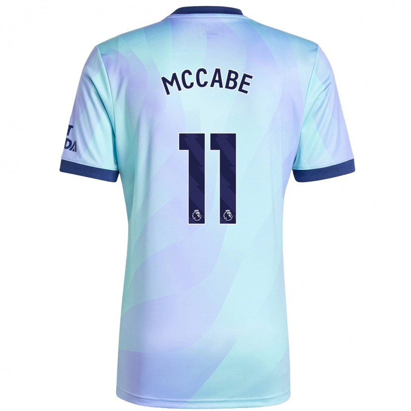 Danxen Enfant Maillot Katie Mccabe #11 Aqua Troisieme 2024/25 T-Shirt