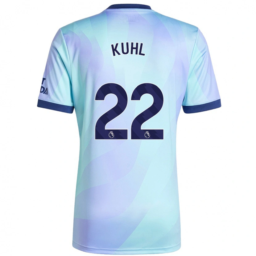 Danxen Enfant Maillot Kathrine Møller Kühl #22 Aqua Troisieme 2024/25 T-Shirt