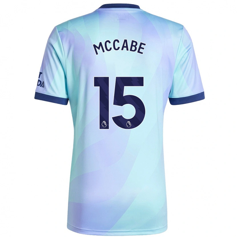 Danxen Enfant Maillot Katie Mccabe #15 Aqua Troisieme 2024/25 T-Shirt