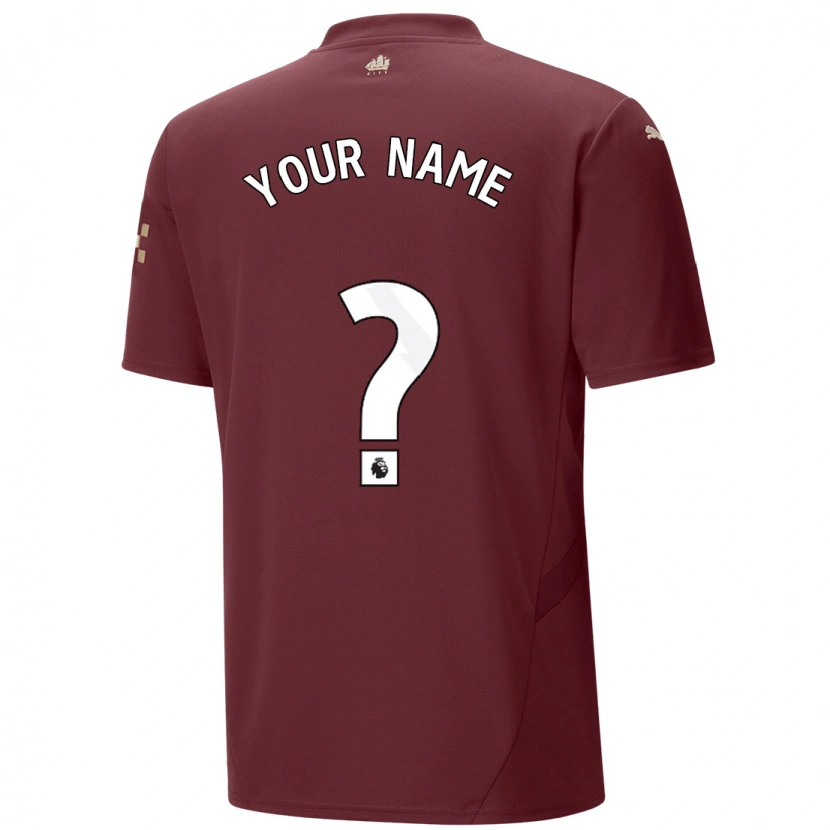 Danxen Enfant Maillot Votre Nom #0 Marron Troisieme 2024/25 T-Shirt