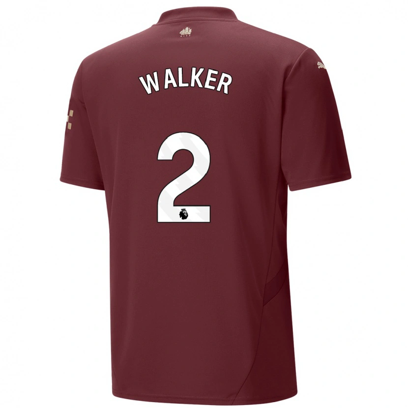 Danxen Enfant Maillot Kyle Walker #2 Marron Troisieme 2024/25 T-Shirt