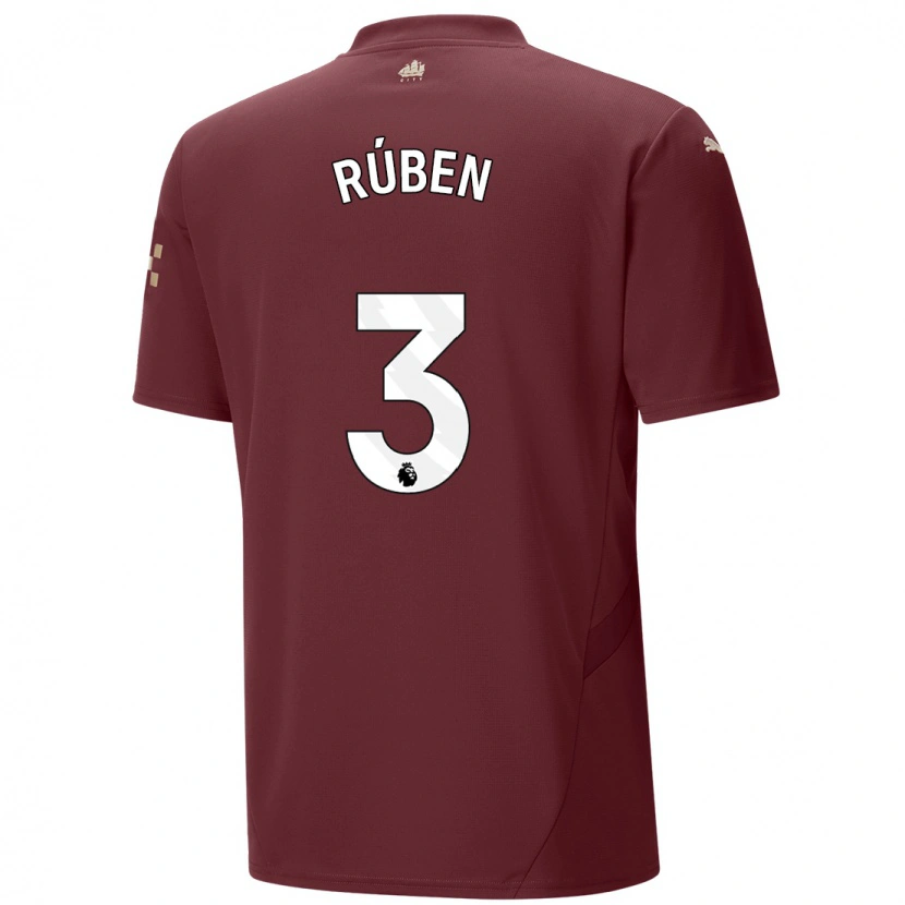 Danxen Enfant Maillot Rúben Dias #3 Marron Troisieme 2024/25 T-Shirt