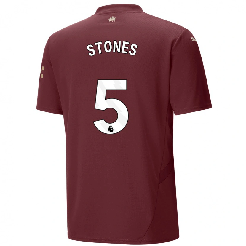 Danxen Enfant Maillot John Stones #5 Marron Troisieme 2024/25 T-Shirt