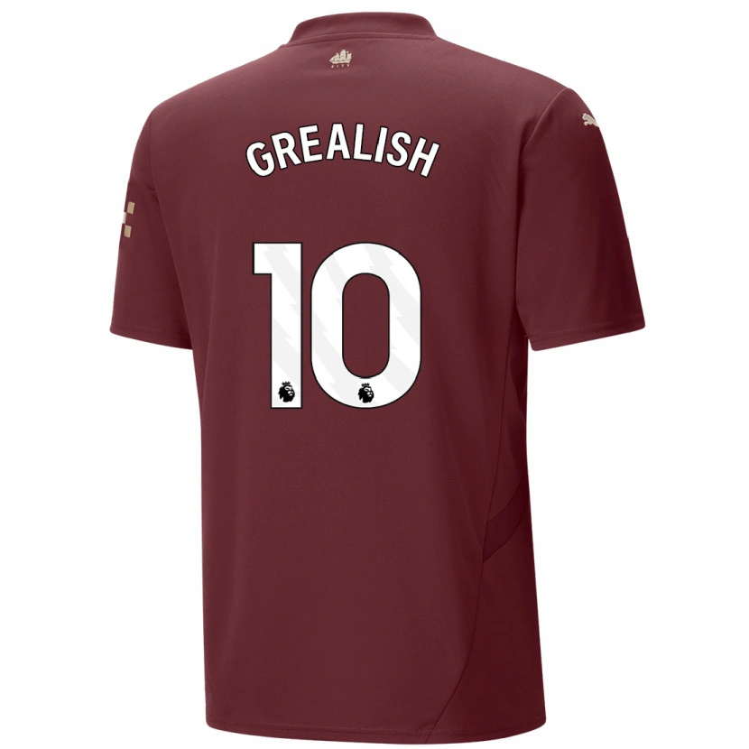 Danxen Enfant Maillot Jack Grealish #10 Marron Troisieme 2024/25 T-Shirt